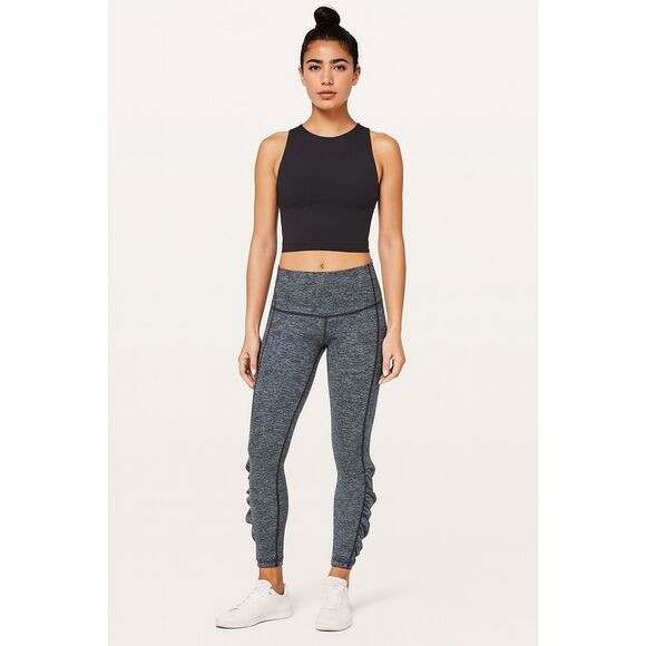 Lululemon Athetica Gray Heathered Ruffle Leg Leggings Pants   Women's Size Small - Picture 1 of 8